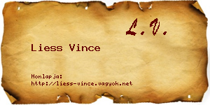 Liess Vince névjegykártya